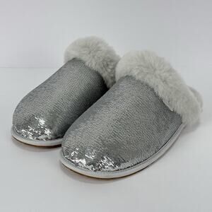 UGG SCUFFETTE II MIRROR BALL SILVER SUEDE SEQUIN WOMEN'S SLIPPERS SIZE US 7 NEW